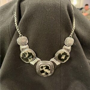 Elegant Silver and Black Women's Necklace